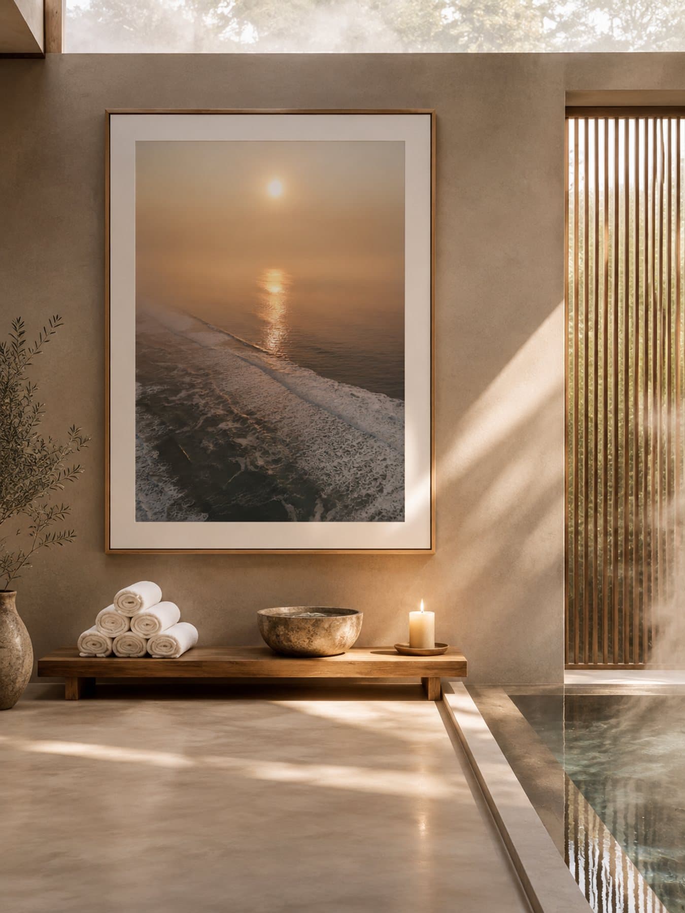 Sem horizonte emoldurada em spa